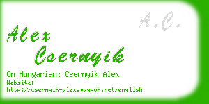 alex csernyik business card